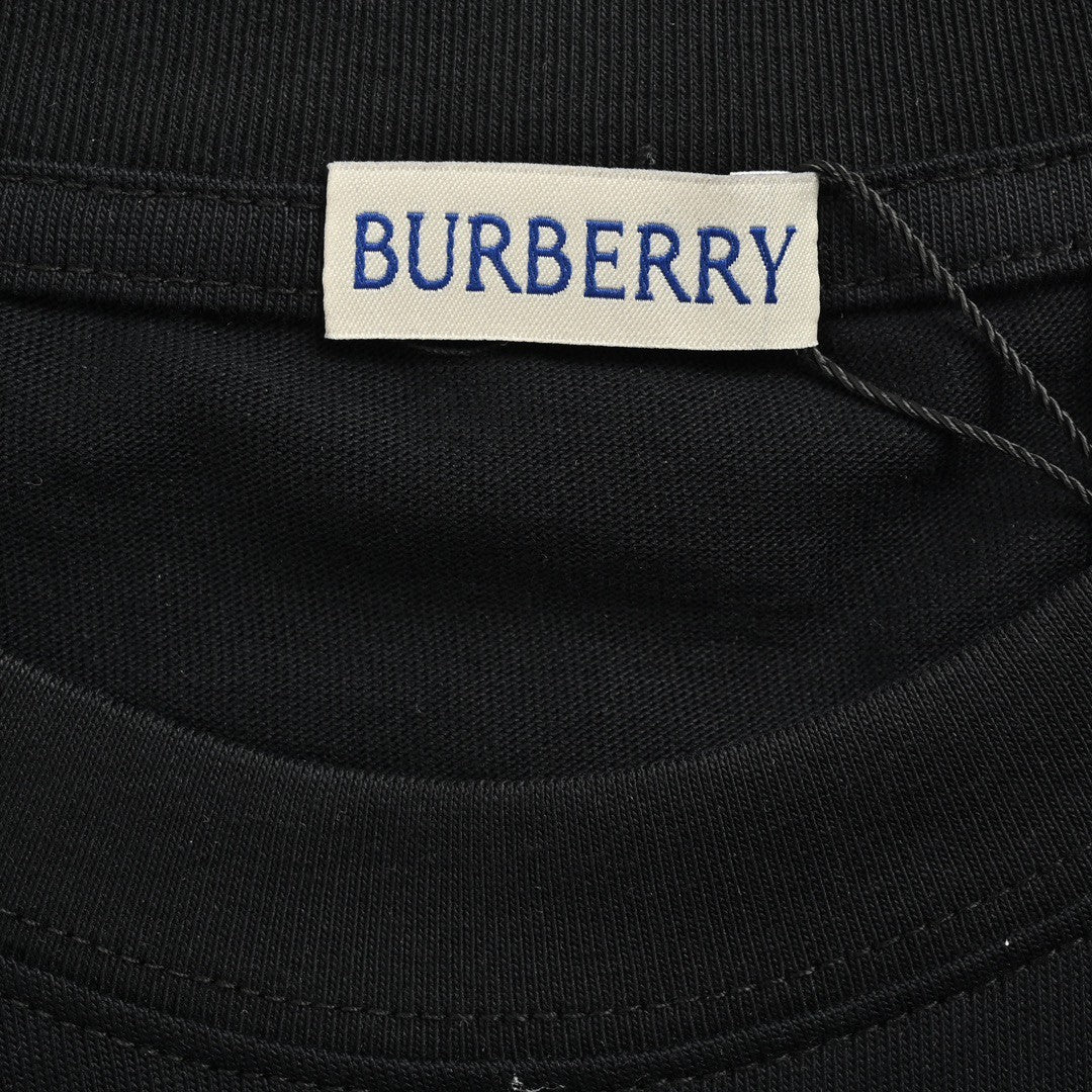 Burberry Black T-Shirt with Blue Equestrian Knight Logo - Phantom Kicks