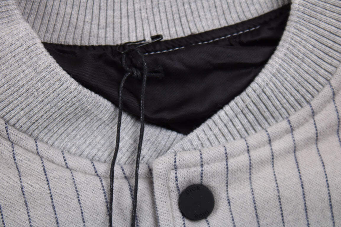 Dior Striped Bomber Jacket - Grey - Phantom Kicks
