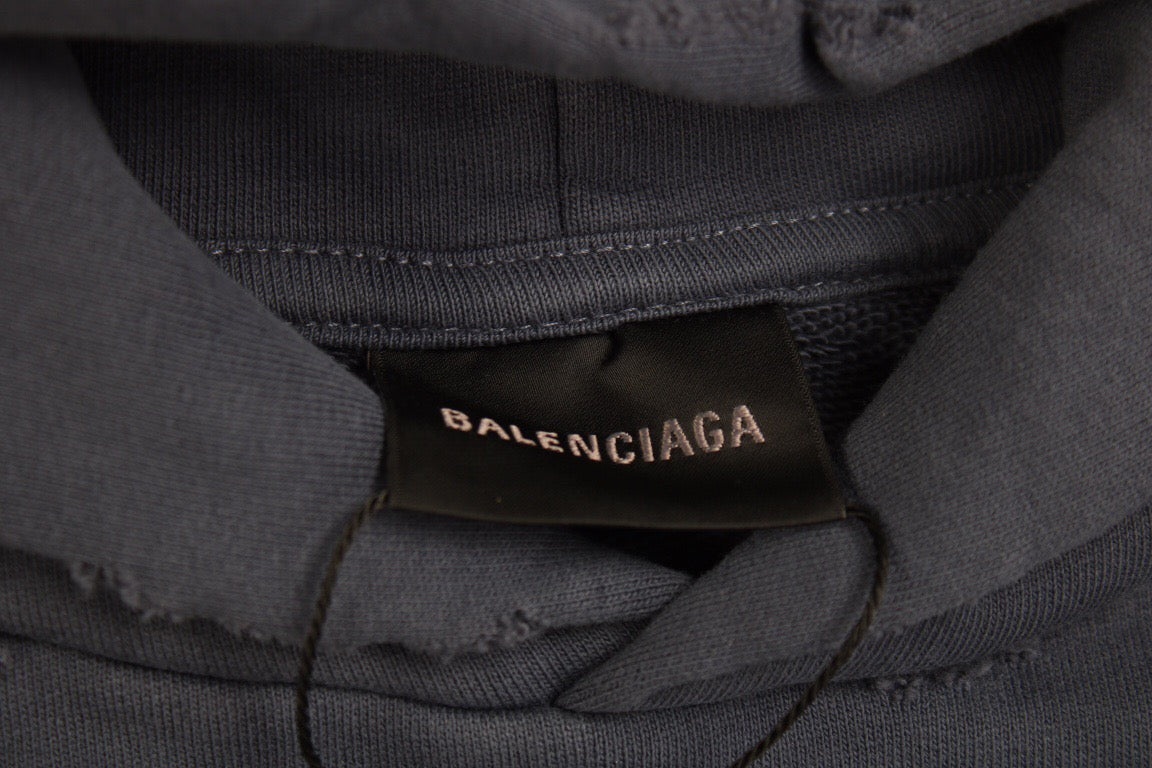 Balenciaga Paris Graffiti Hoodie - Blue - Phantom Kicks
