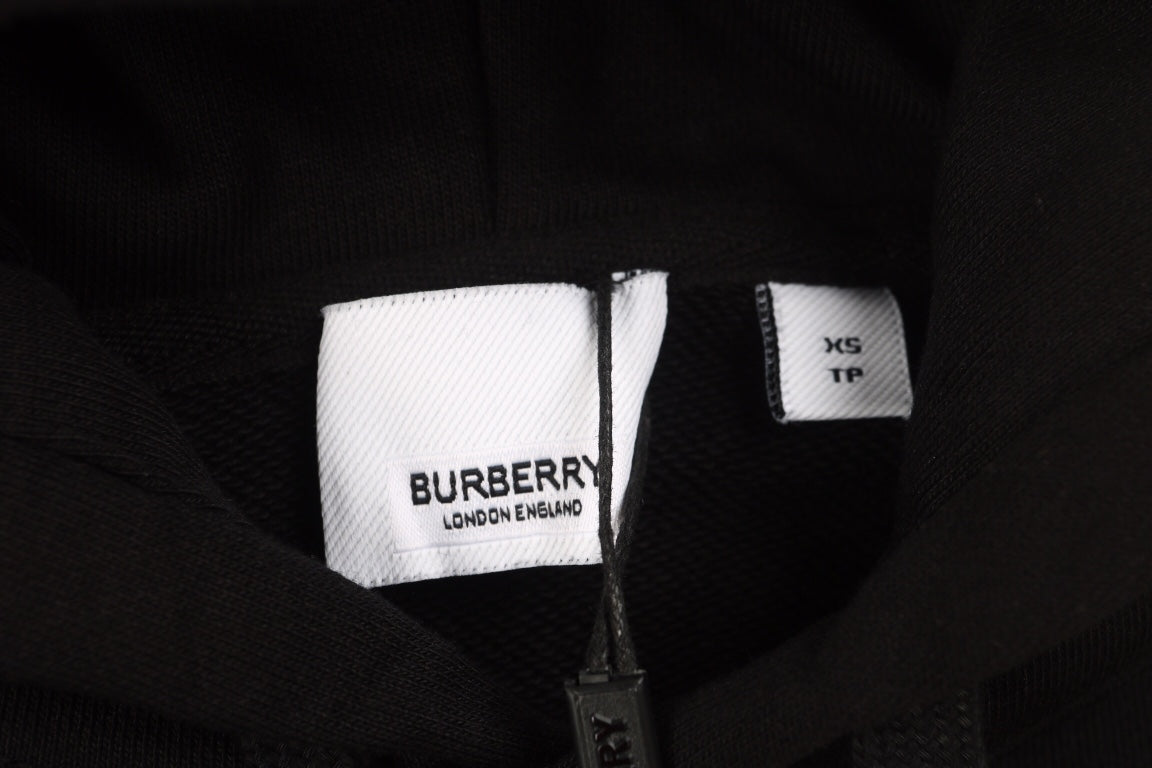Burberry Black Hoodie with Logo Patch - Phantom Kicks