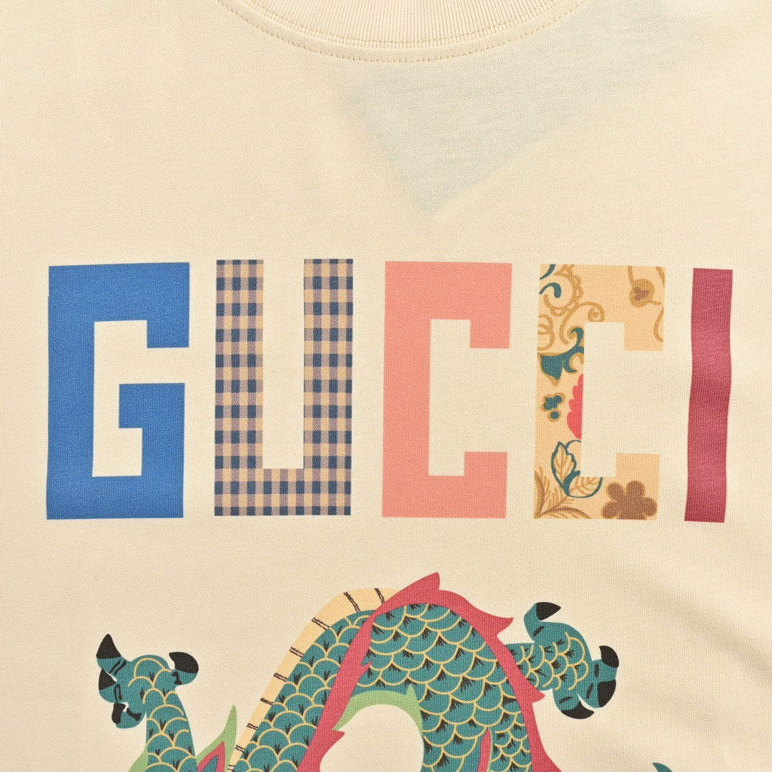 Gucci Dragon Graphic T-Shirt (Beige) - Phantom Kicks