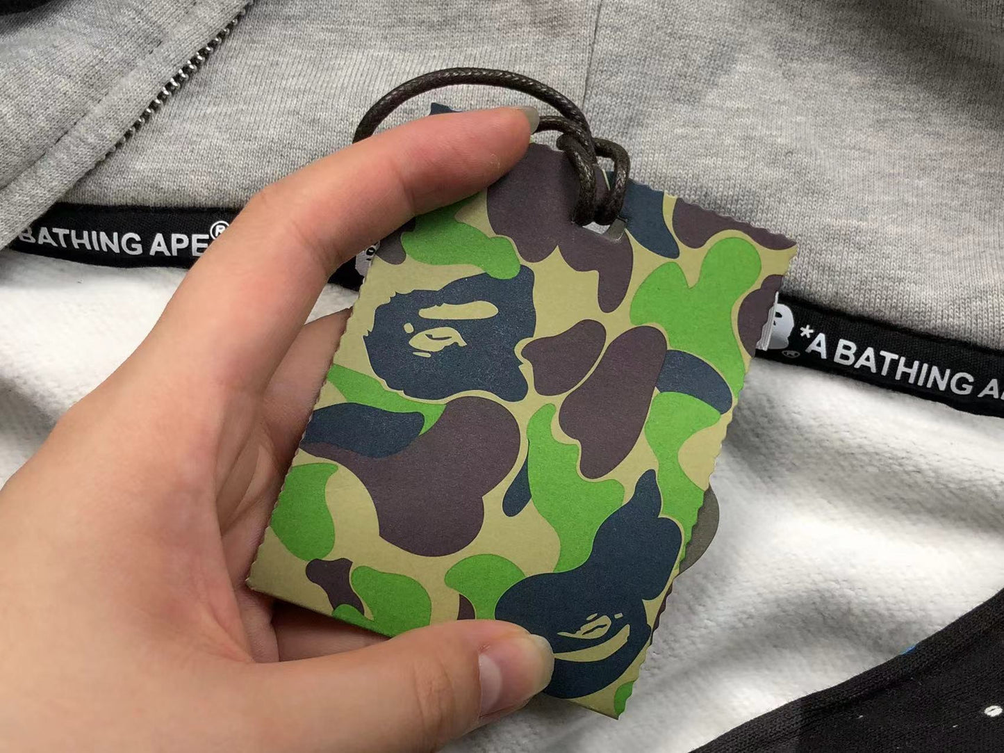 BAPE SPACE CAMO DOUBLE SHARK FULL ZIP HOODIE WHITE - Phantom Kicks