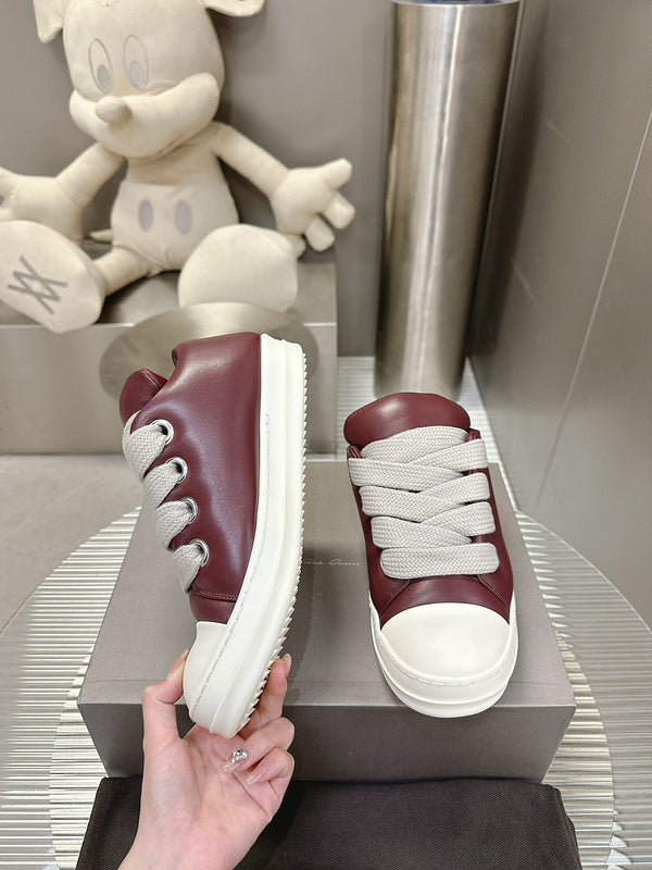 Rick Owens Burgundy Low-Top Sneakers - Phantom Kicks