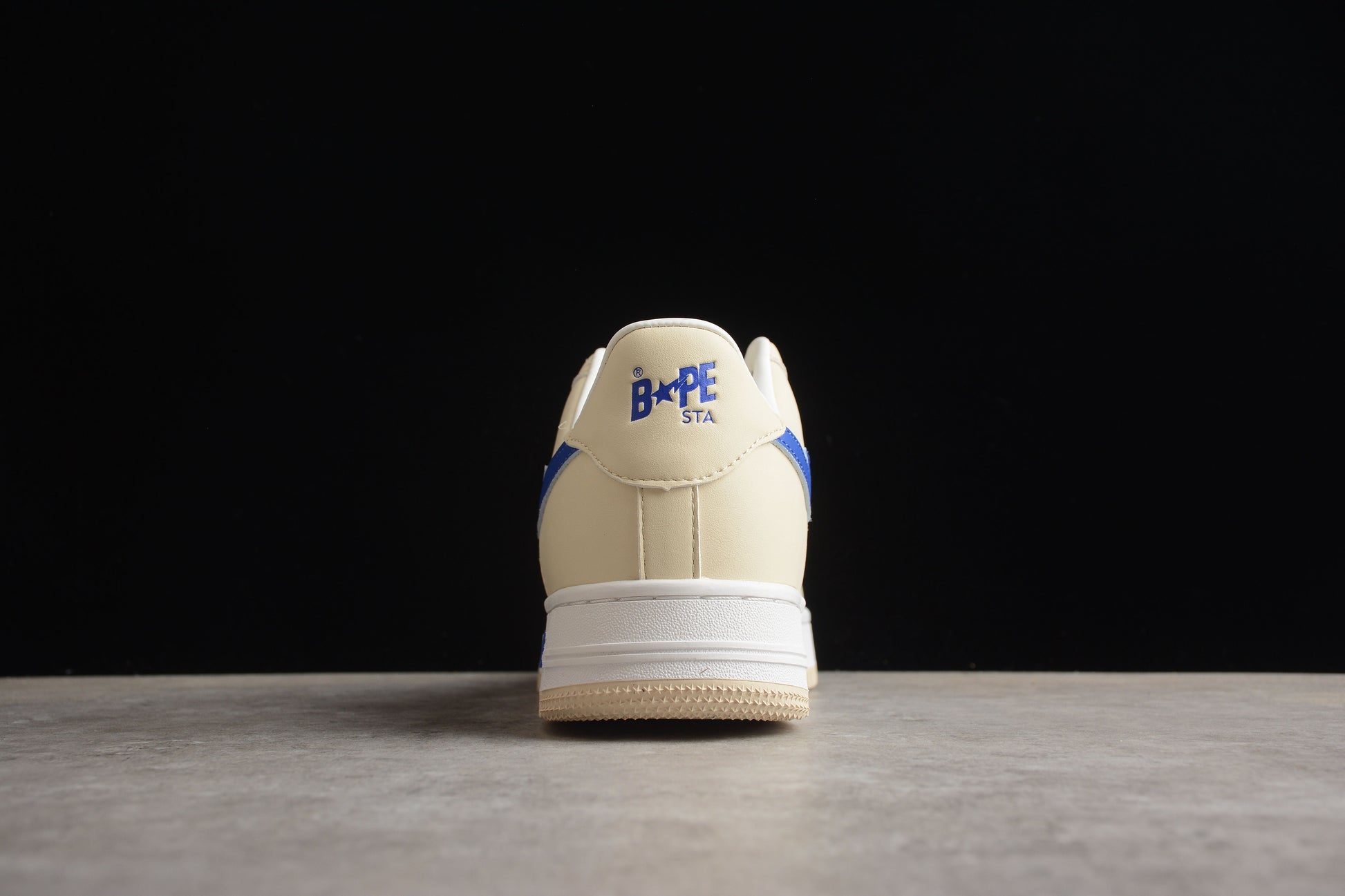 BAPE STA Low-Top Sneakers in Cream and Blue - Phantom Kicks