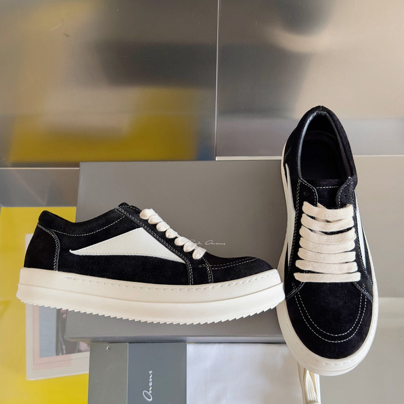 Rick Owens Black Suede Low-Top Sneakers - Phantom Kicks