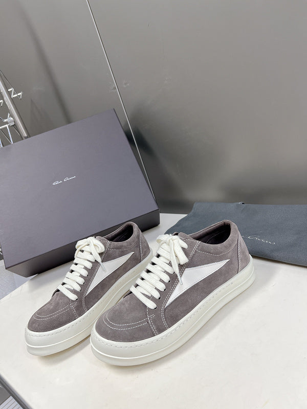 Rick Owens Low-Top Sneakers - Grey Suede - Phantom Kicks