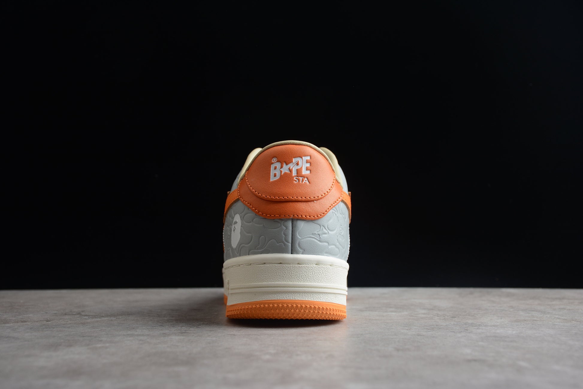 BAPE STA Low-Top Orange and Grey Sneakers - Phantom Kicks