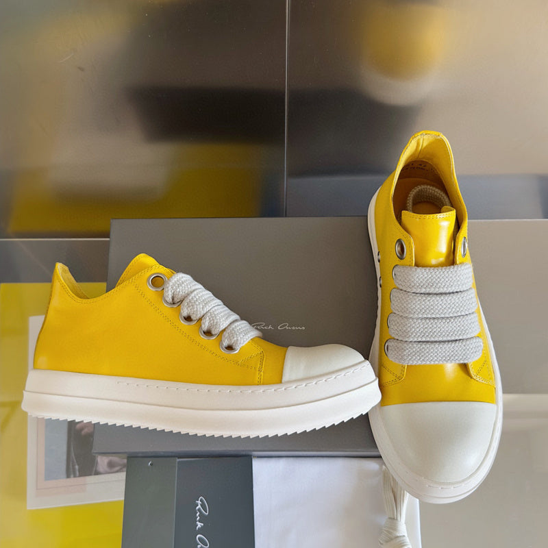 Rick Owens Yellow Low-Top Sneakers - Phantom Kicks