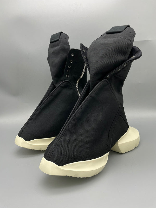 Rick Owens Black High-Top Canvas Boots - Phantom Kicks