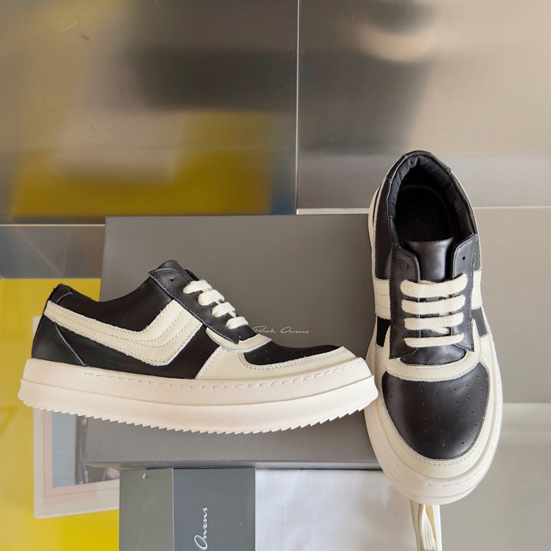 Rick Owens Black and White Low-Top Sneakers - Phantom Kicks