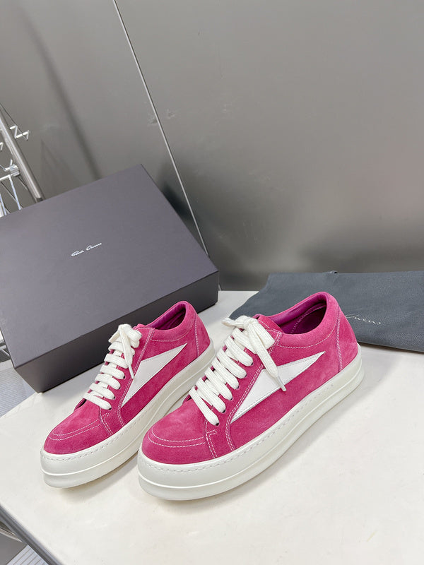 Rick Owens Low-Top Sneakers - Pink Suede - Phantom Kicks