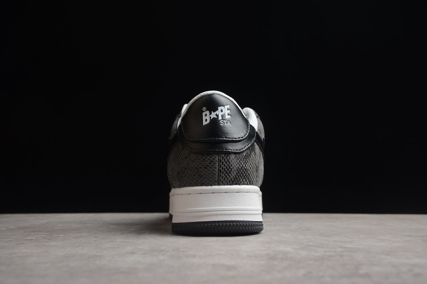 BAPE STA Low-Top Sneakers with Black Snakeskin Pattern - Phantom Kicks