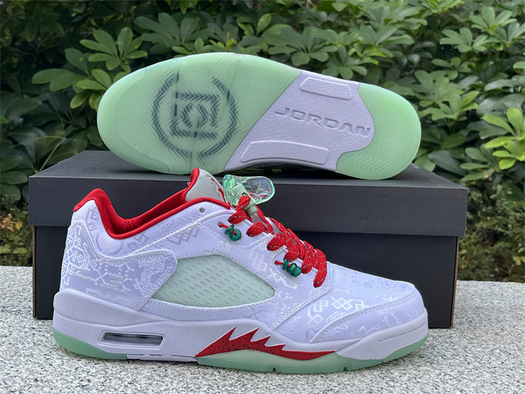 JORDAN 5 White/Red/Green - Phantom Kicks