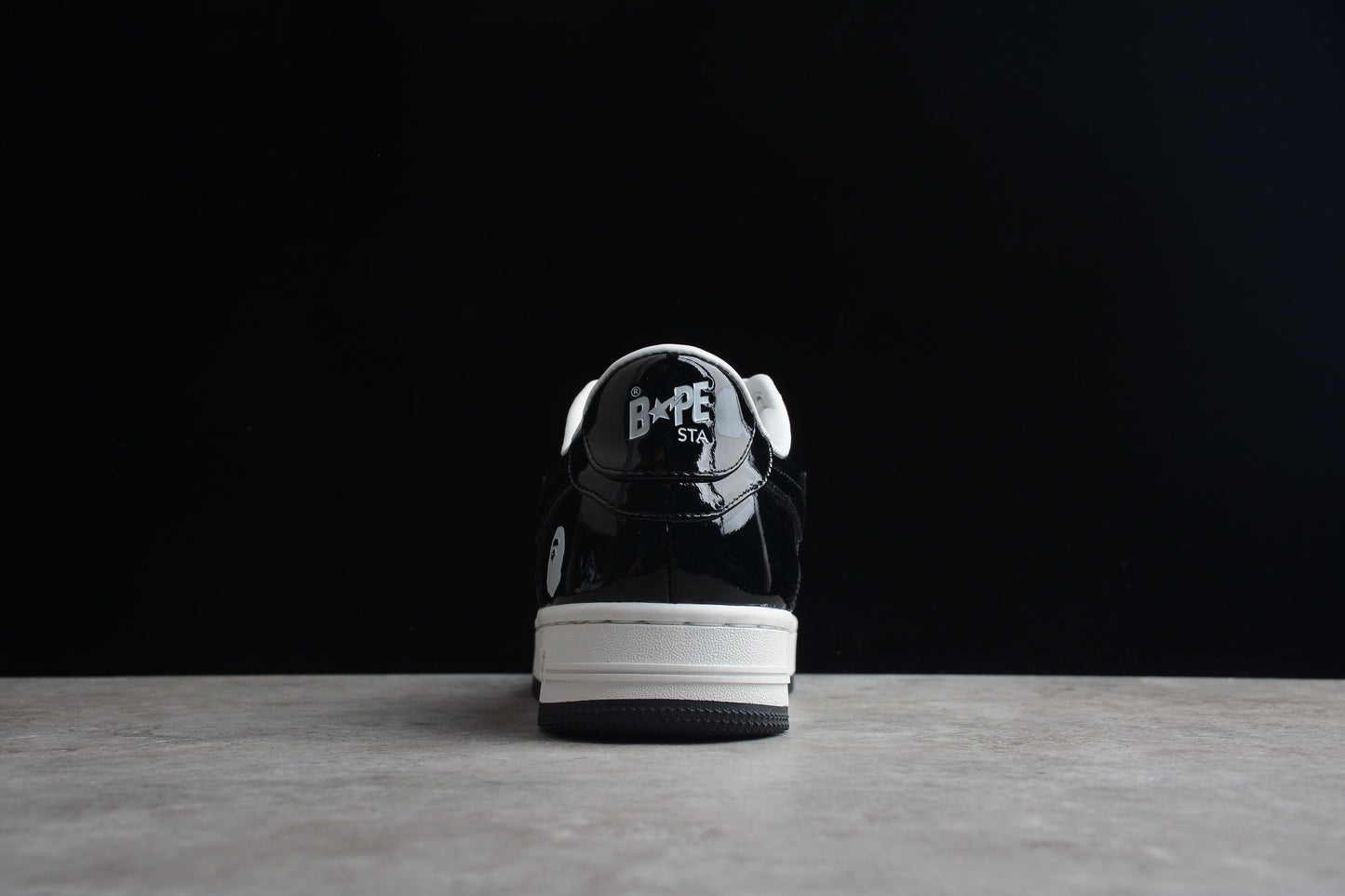 BAPE STA Low-Top Sneakers in Black and White - Phantom Kicks