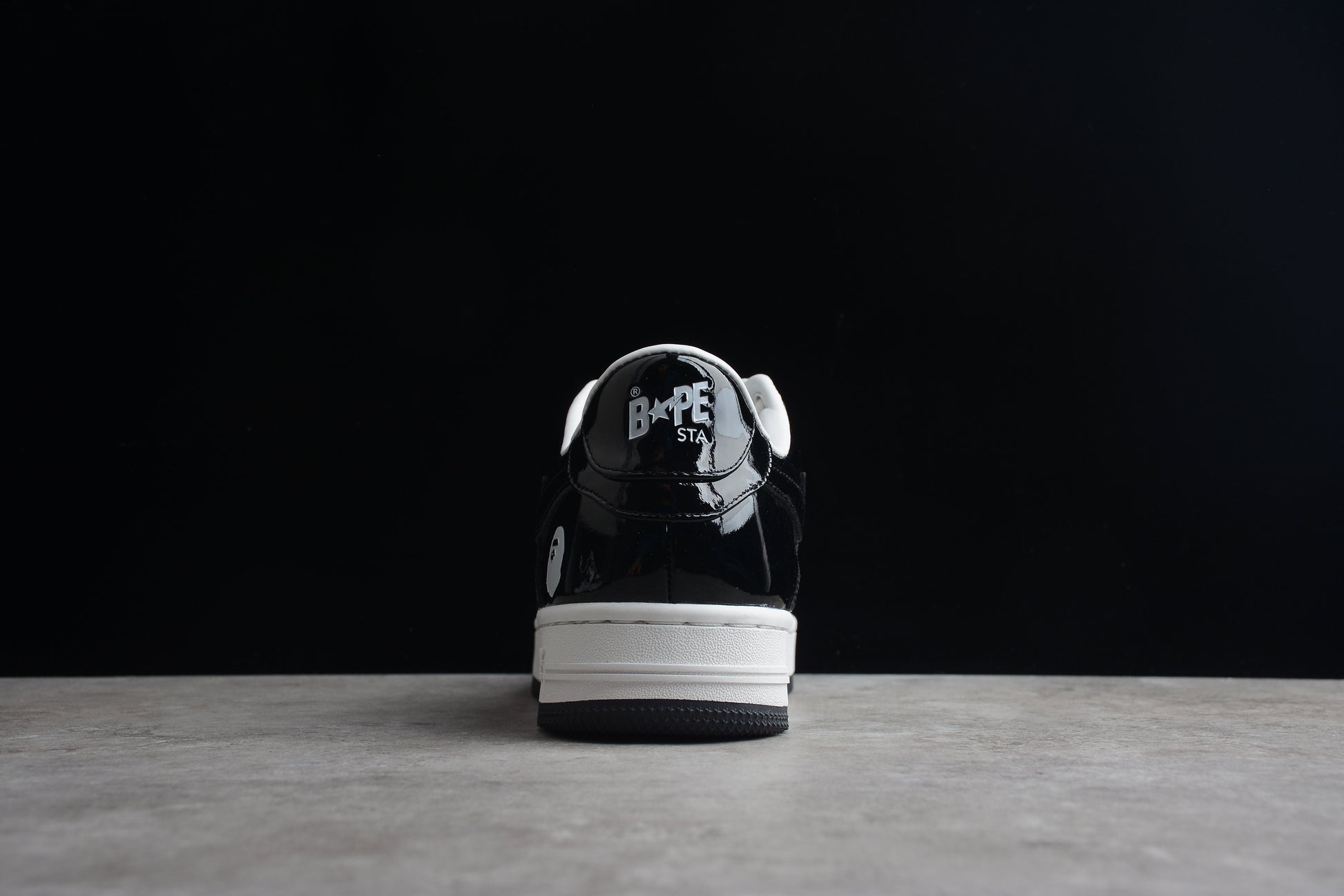 BAPE STA Low-Top Sneakers in Black and White - Phantom Kicks
