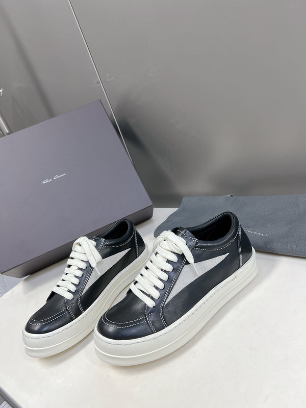 Rick Owens Low-Top Sneakers - Black Leather - Phantom Kicks