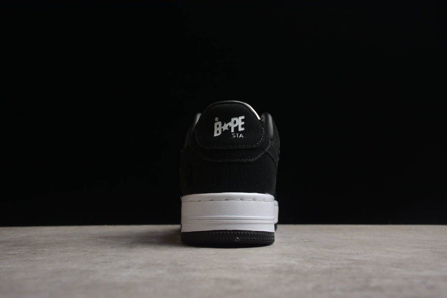 BAPE STA Low-Top Black Suede Sneakers - Phantom Kicks
