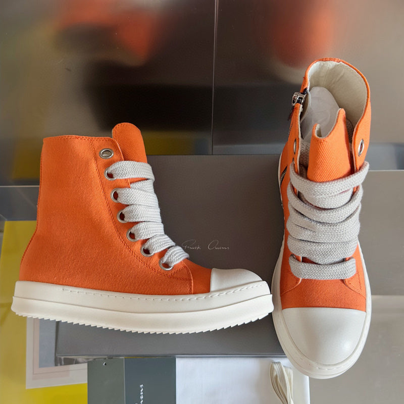 Rick Owens Orange High-Top Sneakers - Phantom Kicks