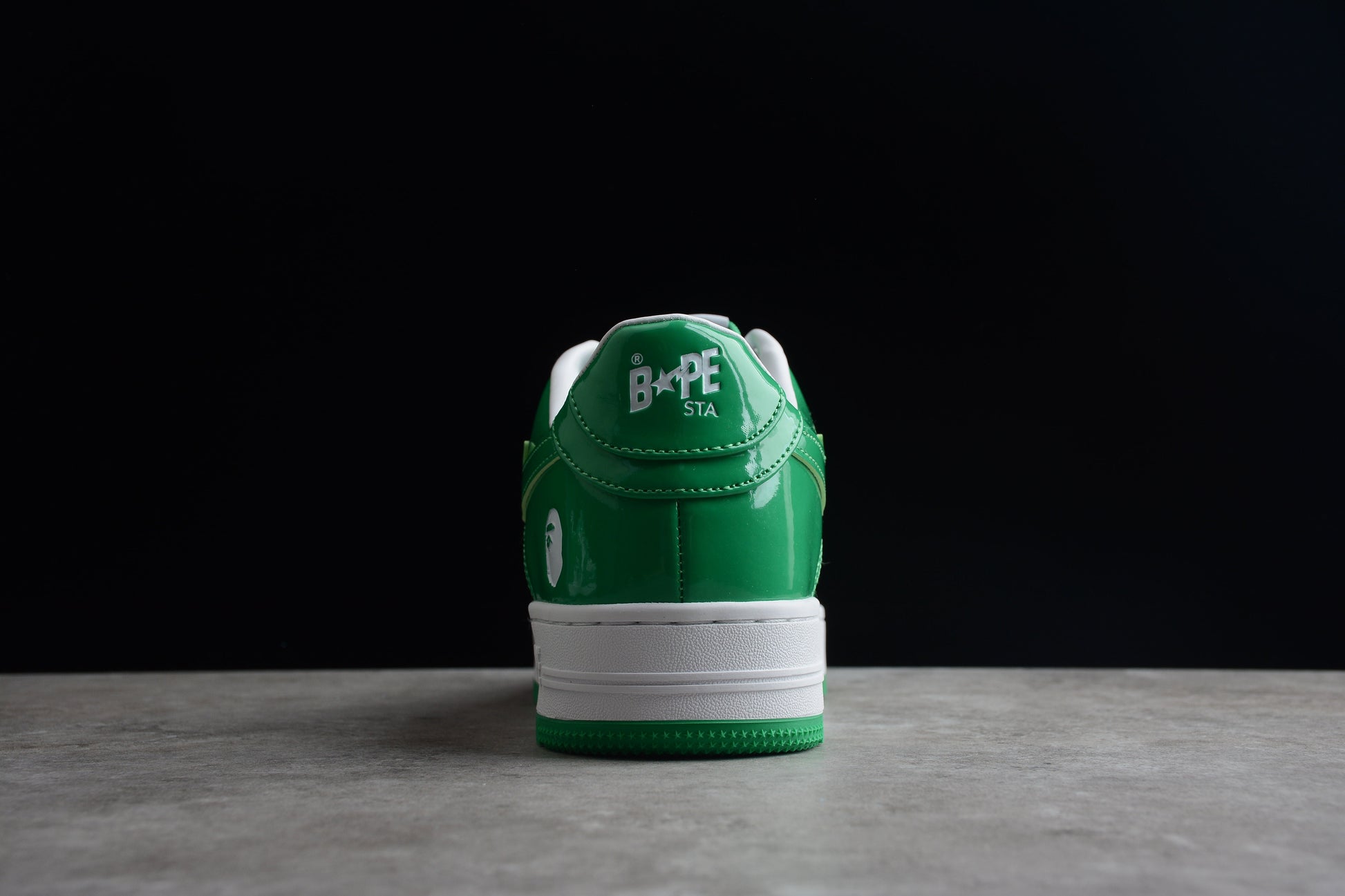 BAPE STA Low-Top Green and White Sneakers - Phantom Kicks