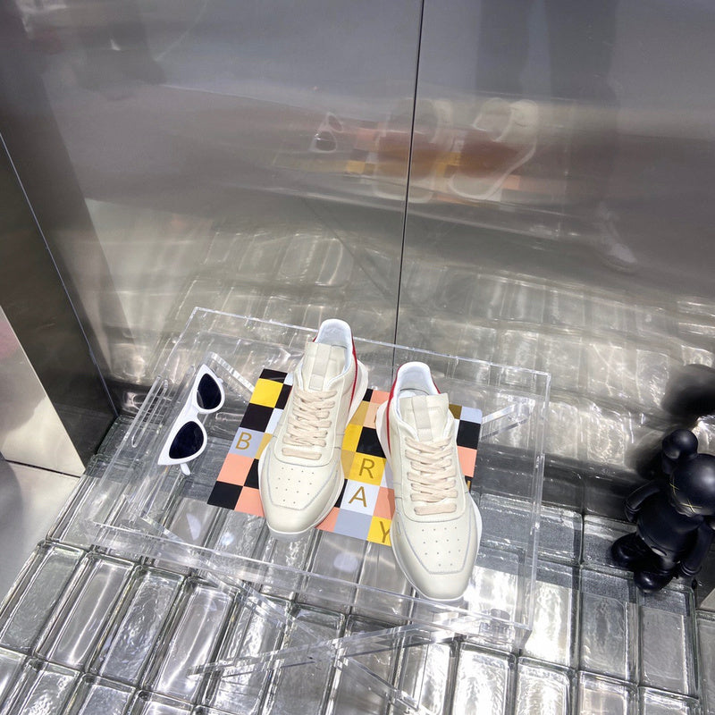 Rick Owens Cream and Red Low-Top Sneakers - Phantom Kicks