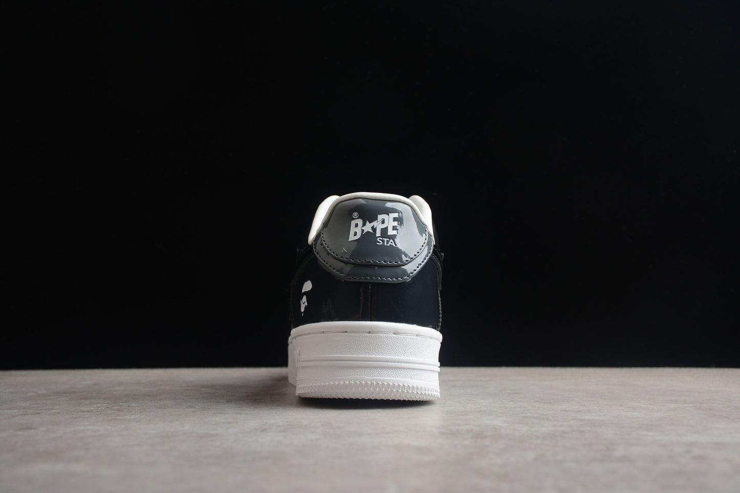 BAPE STA Black Patent Leather Low-Top Sneakers - Phantom Kicks