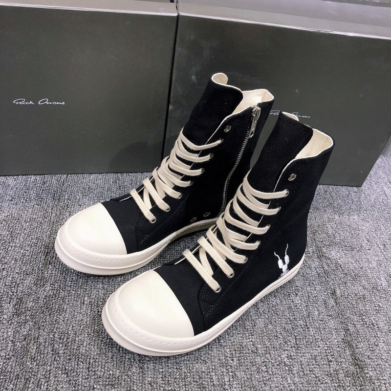 Rick Owens Black High-Top Canvas Sneakers - Phantom Kicks