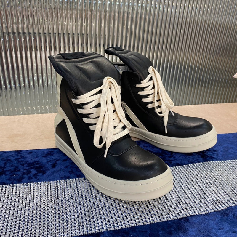 Rick Owens Geobasket Sneakers - Black and White - Phantom Kicks