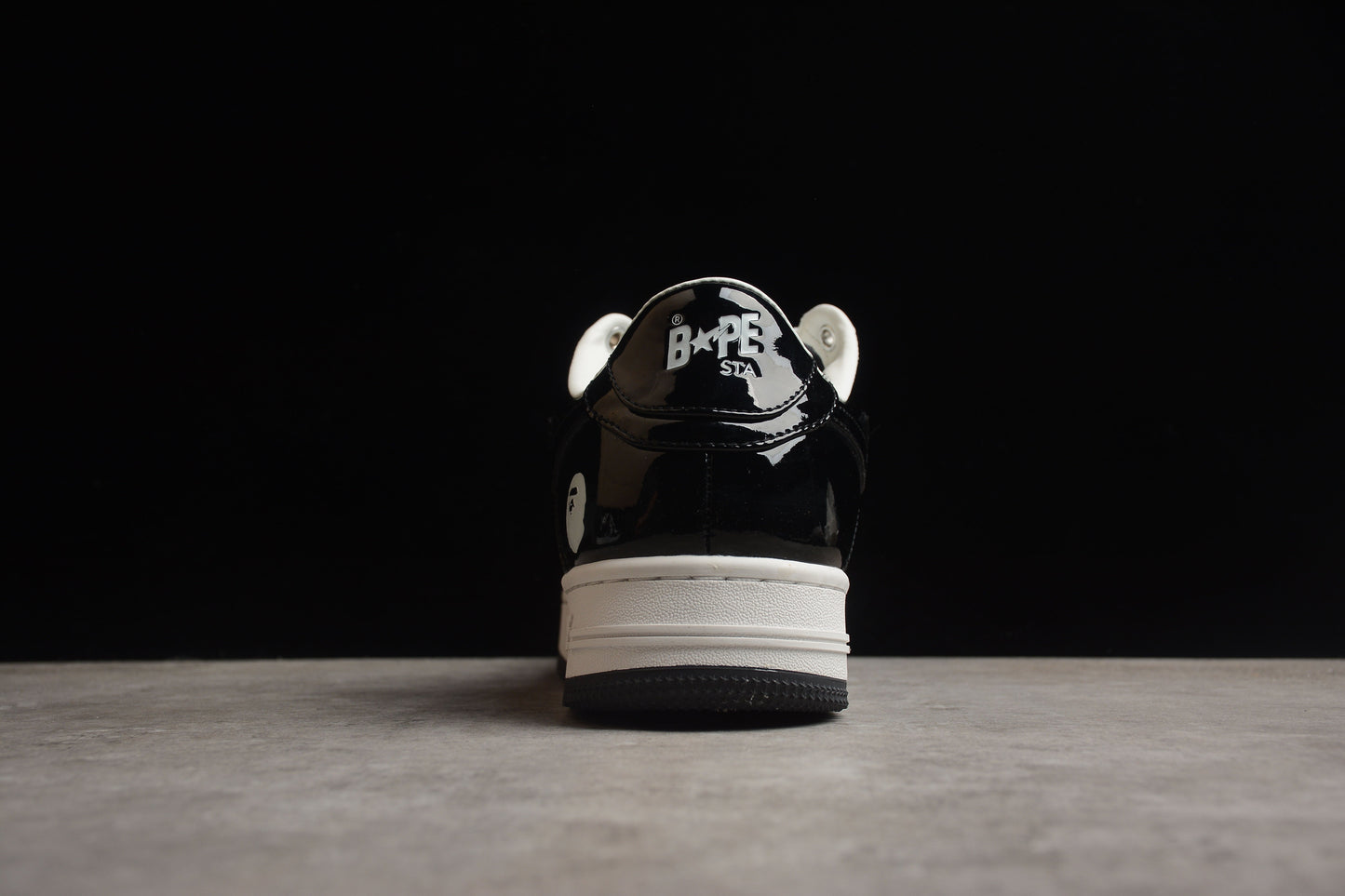 BAPE STA Low-Top Sneakers in Black and White - Phantom Kicks