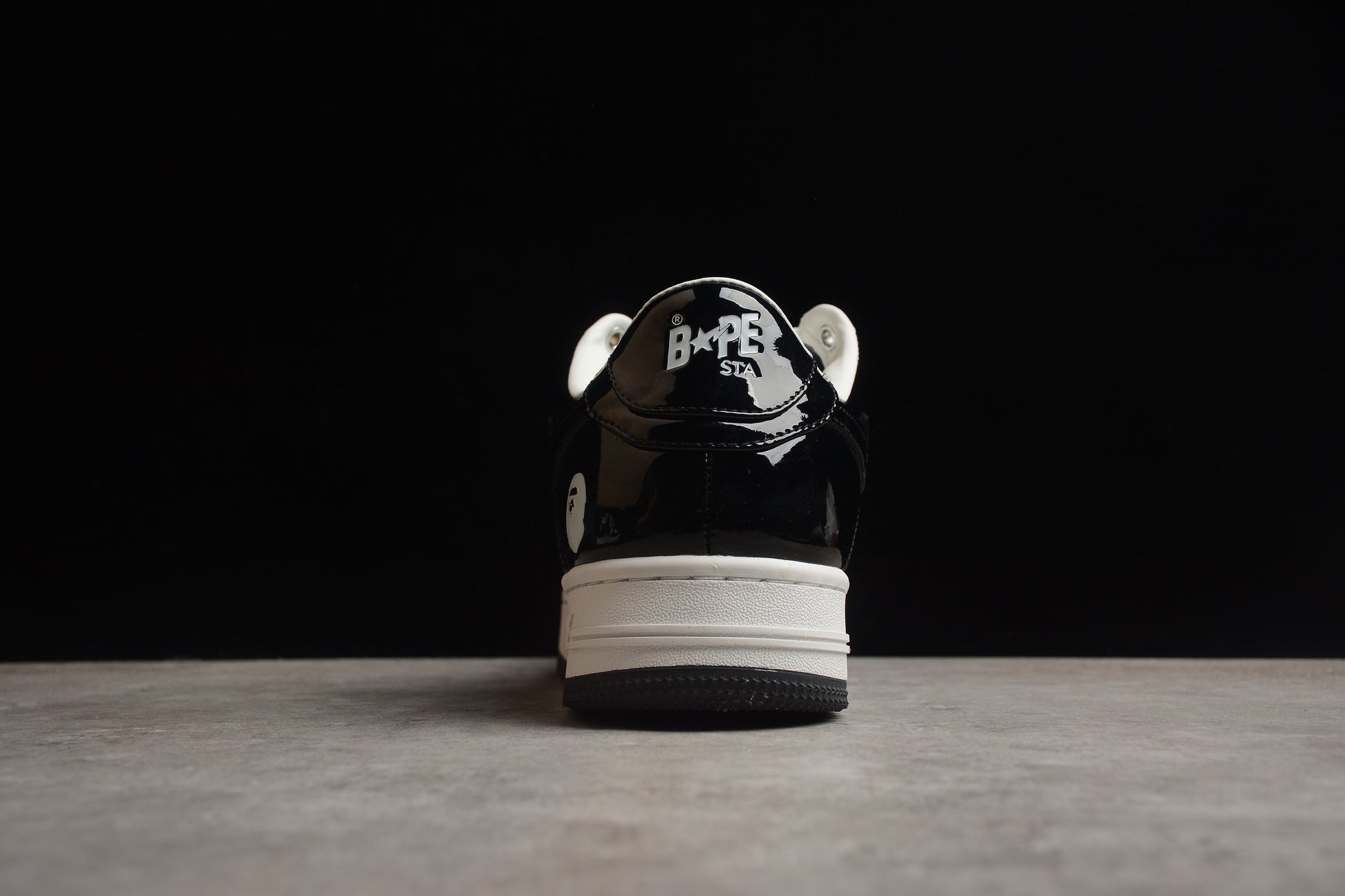 BAPE STA Low-Top Sneakers in Black and White - Phantom Kicks
