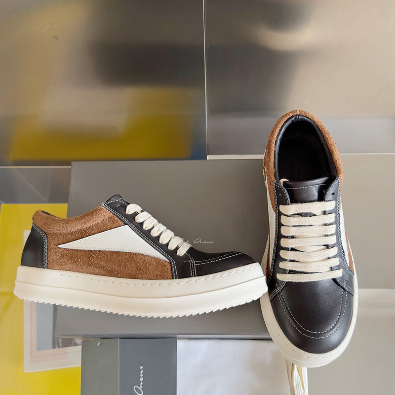 Rick Owens Black and Brown Low-Top Sneakers - Phantom Kicks