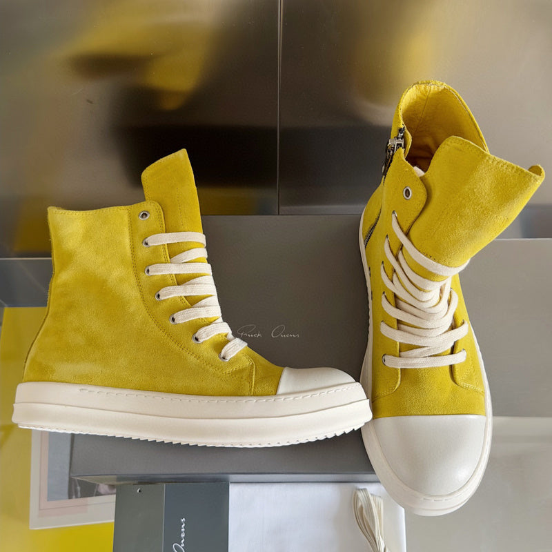 Rick Owens Yellow High-Top Sneakers - Phantom Kicks