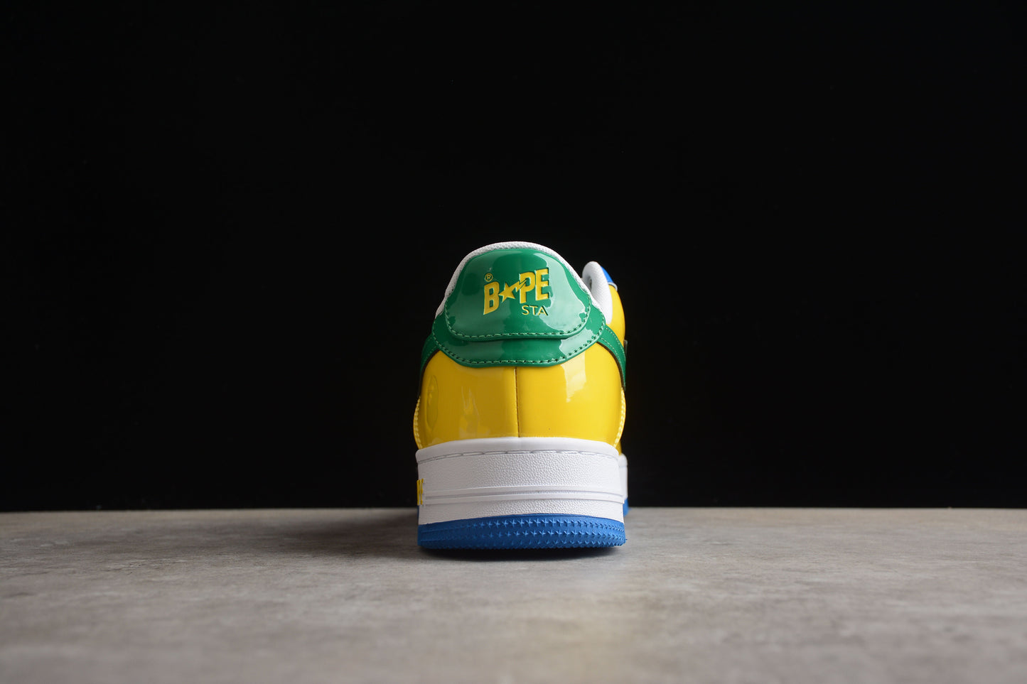 BAPE STA Low-Top Sneakers in Green, Blue, and Yellow - Phantom Kicks