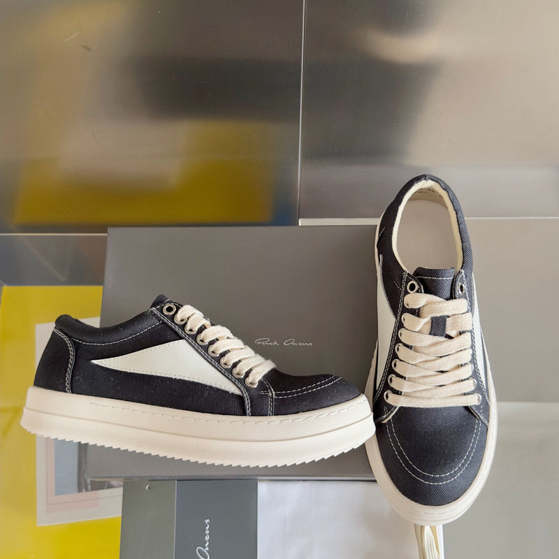 Rick Owens Black Canvas Low-Top Sneakers - Phantom Kicks
