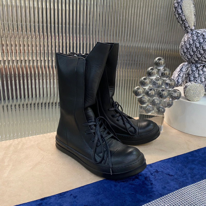High-Top Leather Lace-Up Boots - Phantom Kicks