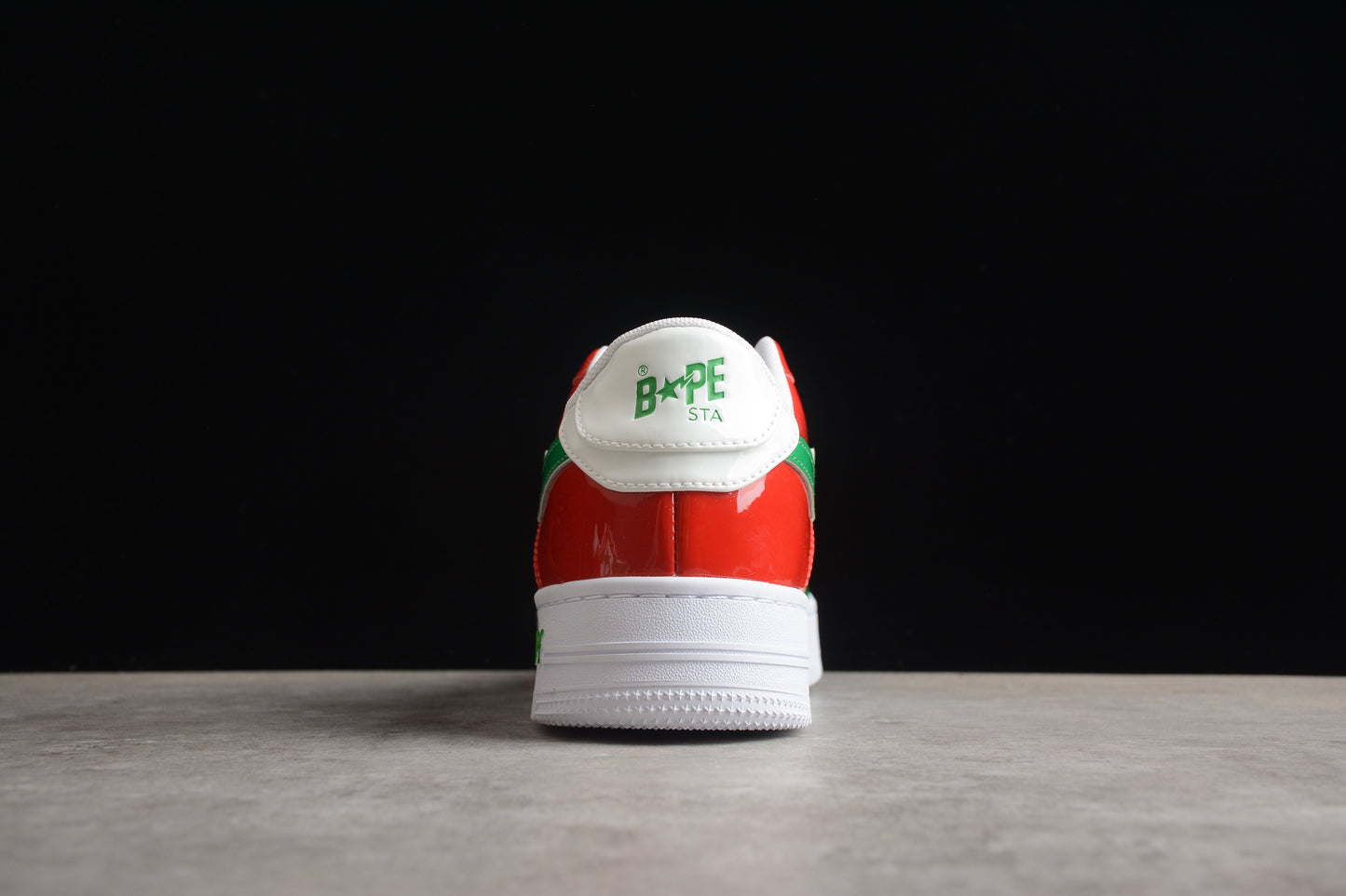 BAPE STA Low-Top Sneakers in Red, Green, and White - Phantom Kicks