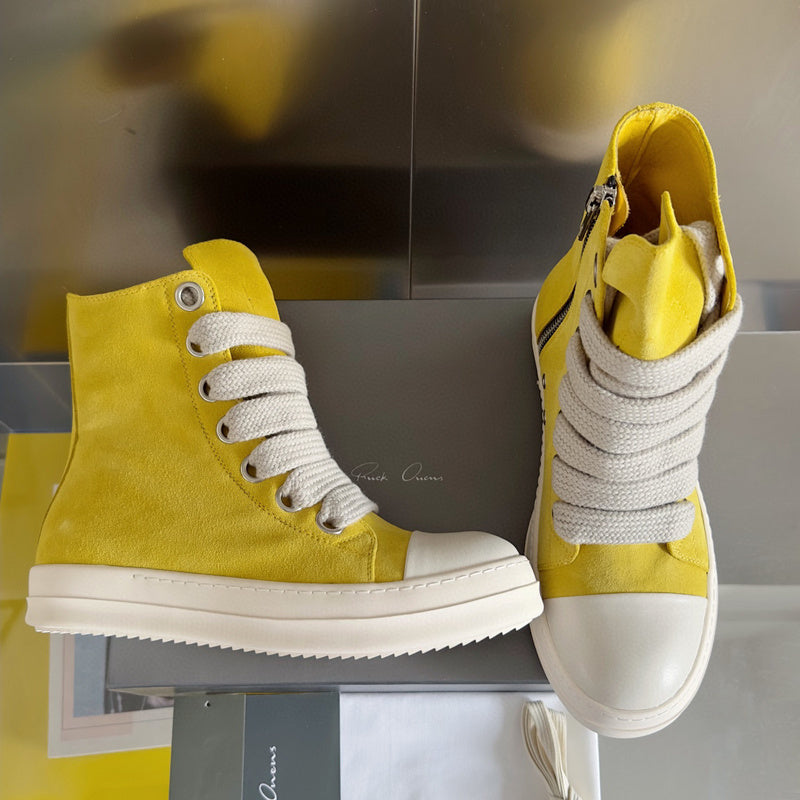 Rick Owens Yellow High-Top Sneakers - Phantom Kicks