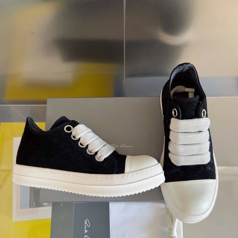 Rick Owens Black Suede Low-Top Sneakers - Phantom Kicks