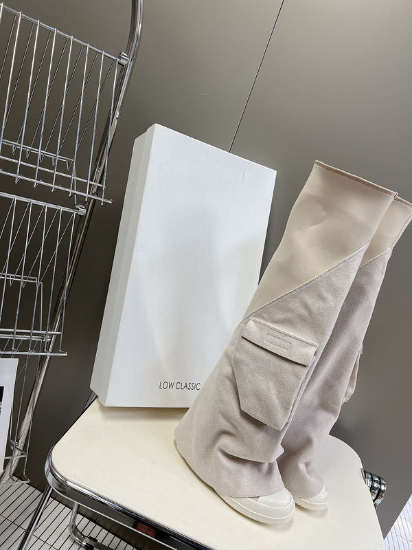 Rick Owens White Over-the-Knee Boots - Phantom Kicks