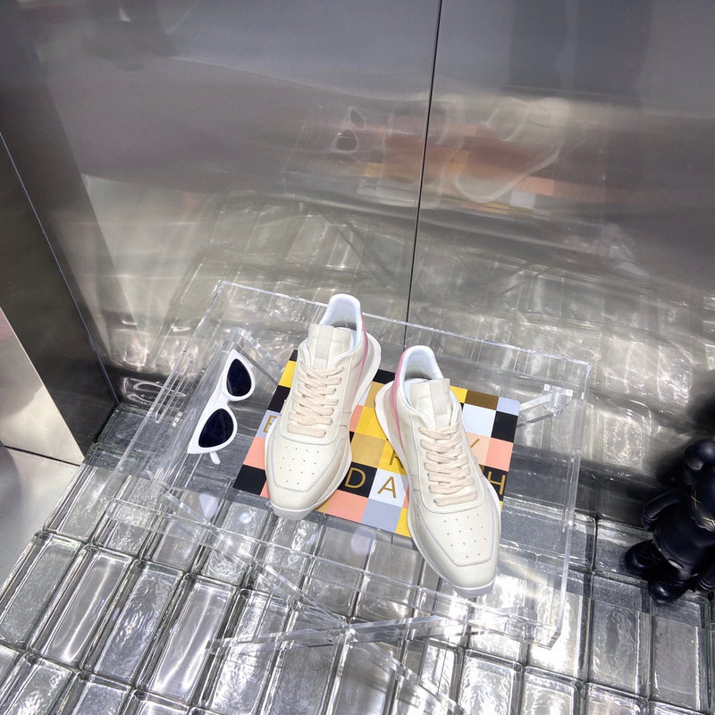 Rick Owens Cream and Pink Low-Top Sneakers - Phantom Kicks