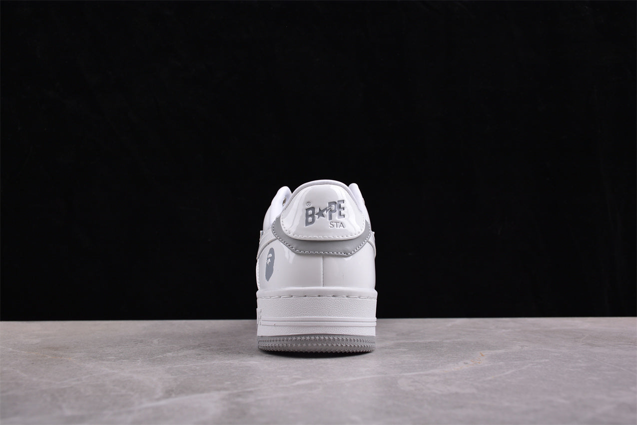 BAPE STA Low-Top Sneakers in White and Grey - Phantom Kicks