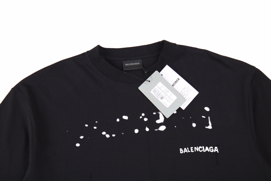 BALENCIAGA DISTRESSED LOGO T-SHIRT BLACK - Phantom Kicks