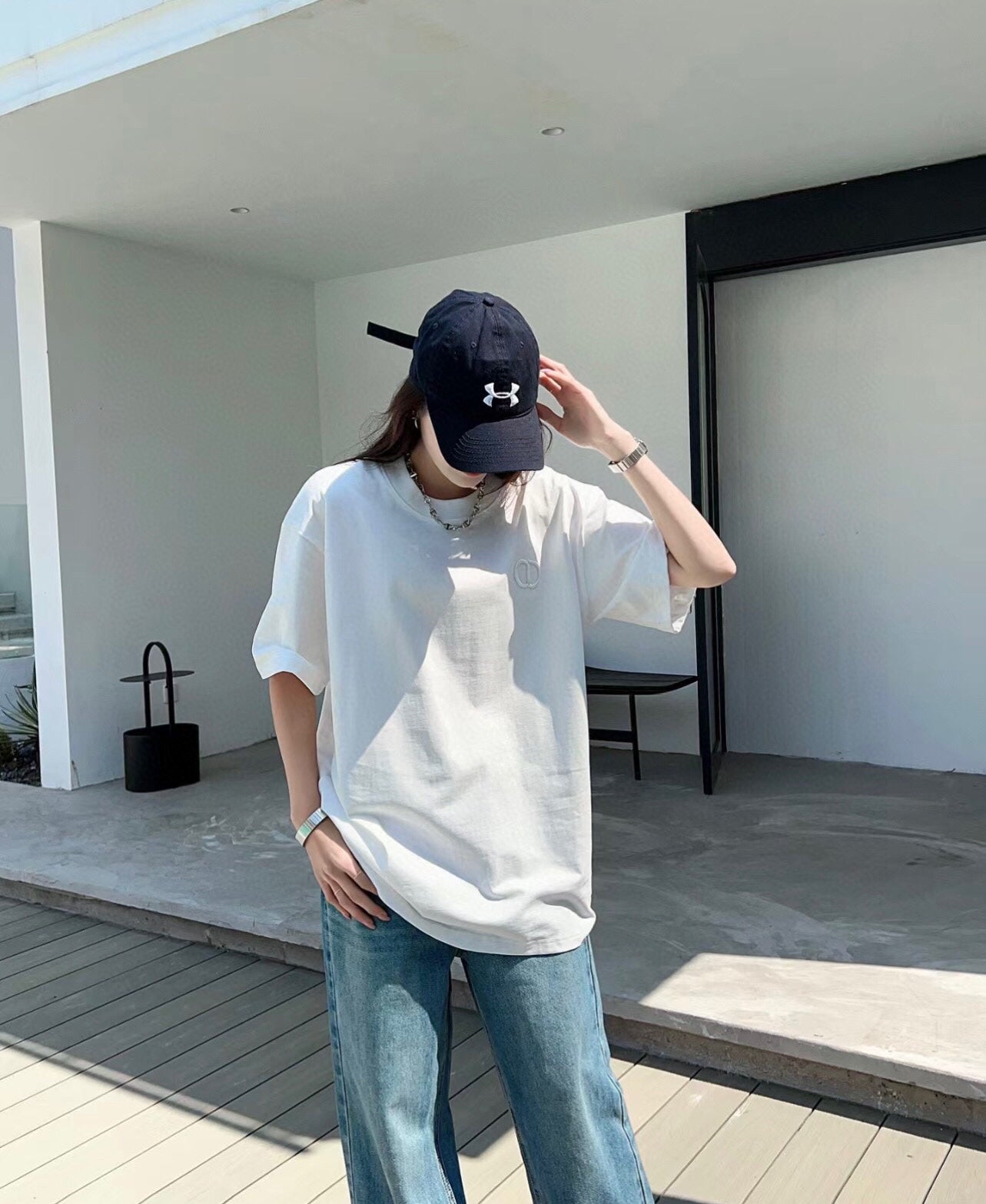 Dior Double D Logo T-Shirt (White) - Phantom Kicks