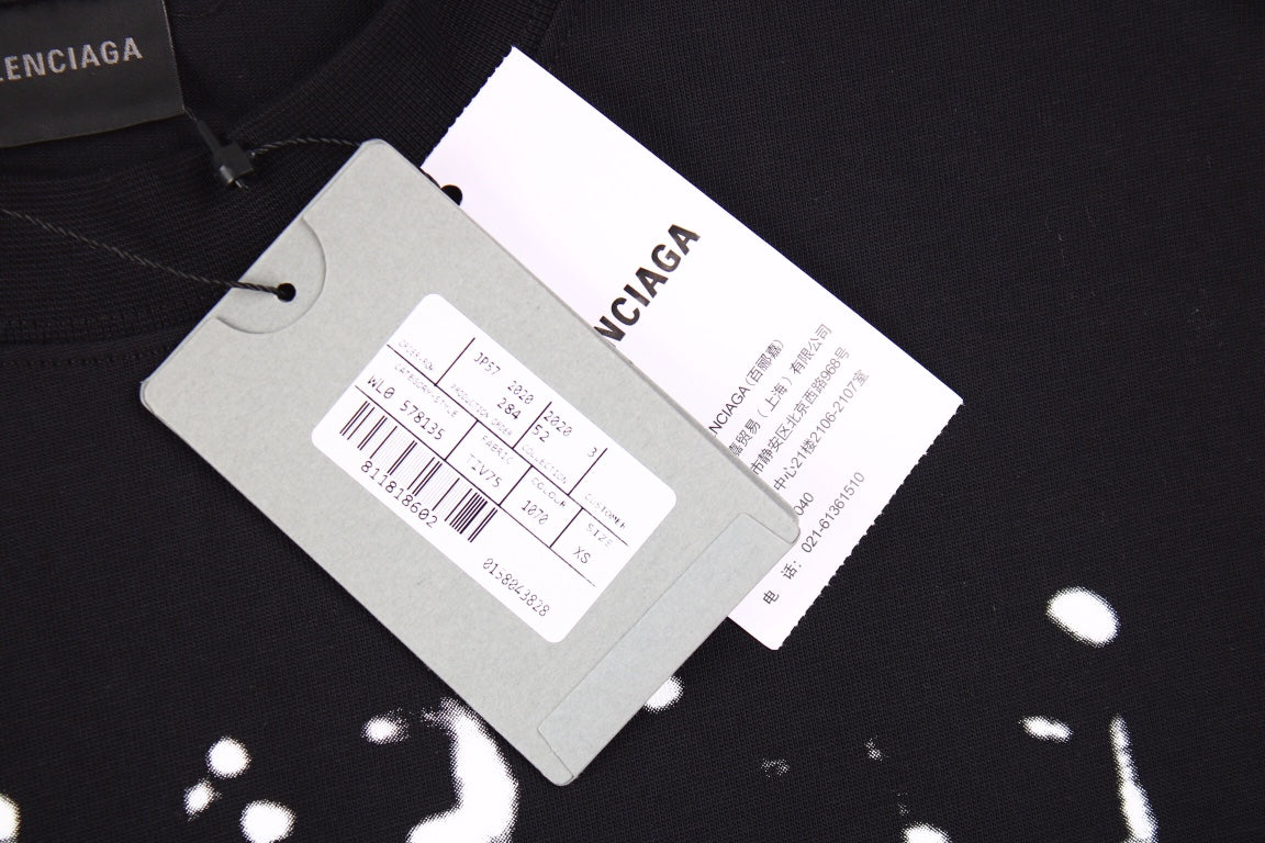 BALENCIAGA DISTRESSED LOGO T-SHIRT BLACK - Phantom Kicks