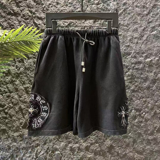 CHROME HEARTS WHITE EMBROIDERY SHORTS BLACK