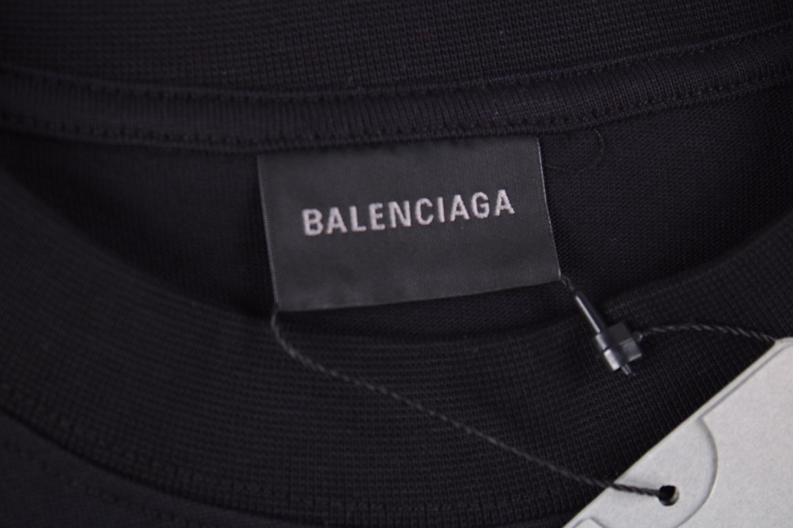 BALENCIAGA DISTRESSED LOGO T-SHIRT BLACK - Phantom Kicks