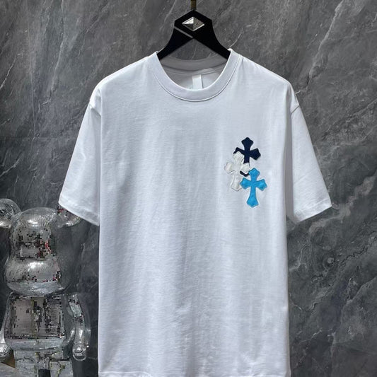 Chrome Hearts Classic Crewneck T-Shirt in White/Blue