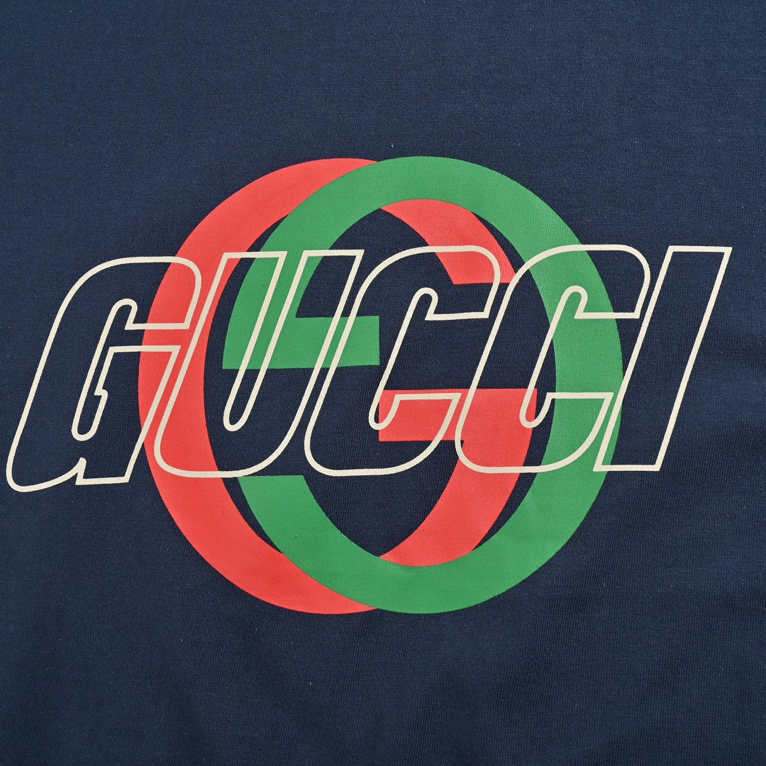Gucci Navy T-Shirt with Overlapping Logo - Phantom Kicks
