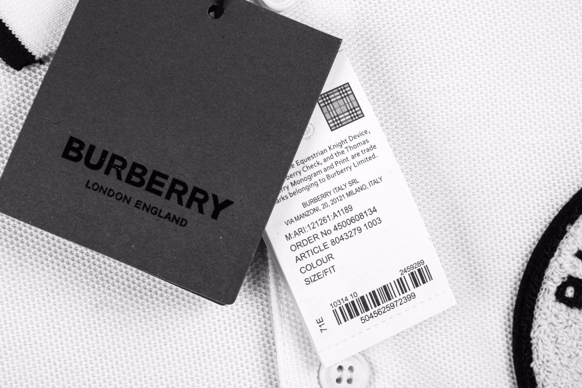 Burberry Textured Polo Shirt in White - Phantom Kicks