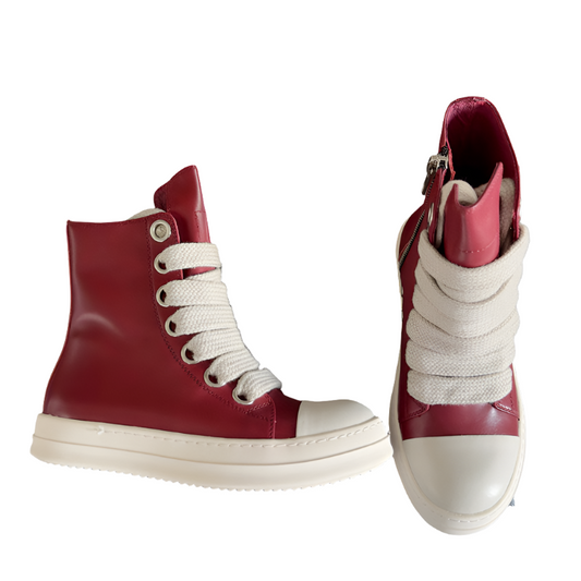 Rick Owens Red High-Top Sneakers - Phantom Kicks