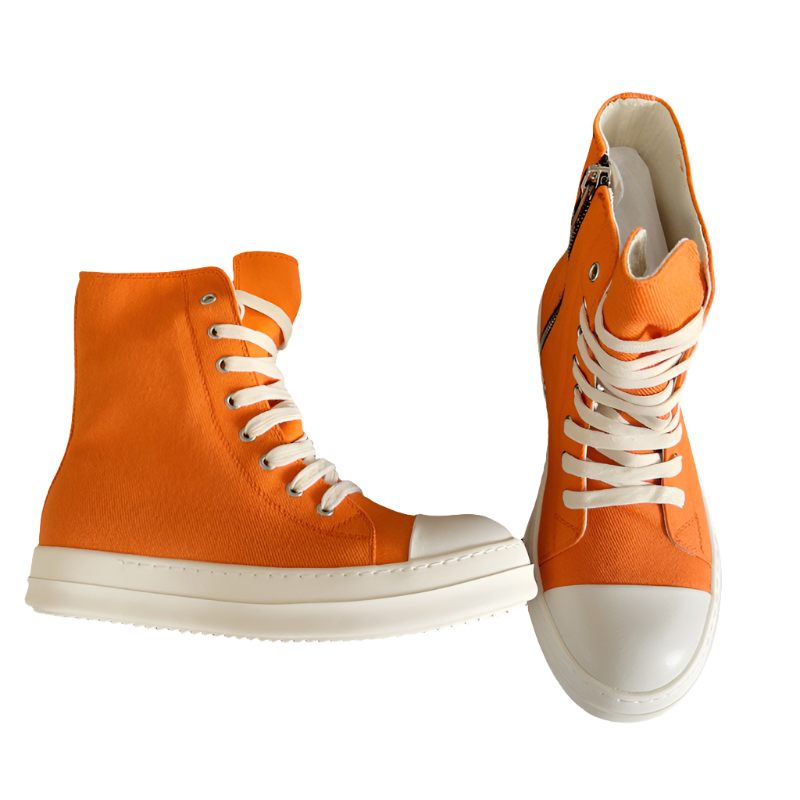 Rick Owens Orange High-Top Sneakers - Phantom Kicks